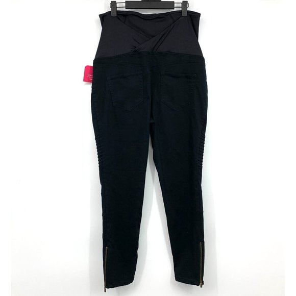 Isabel Maternity Ingrid & Isabel Jeggings Crossover Panel Black Skinny - Picture 6 of 9
